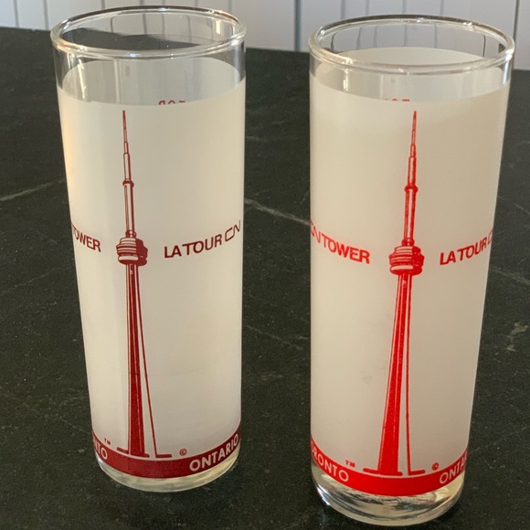 Vintage Other - Set of 2 CN TOWER Souvenir HIGHBALL COCKTAIL GLASSES